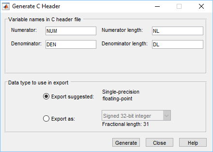 Generate C Header