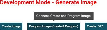 UniFlash connect, create and program image